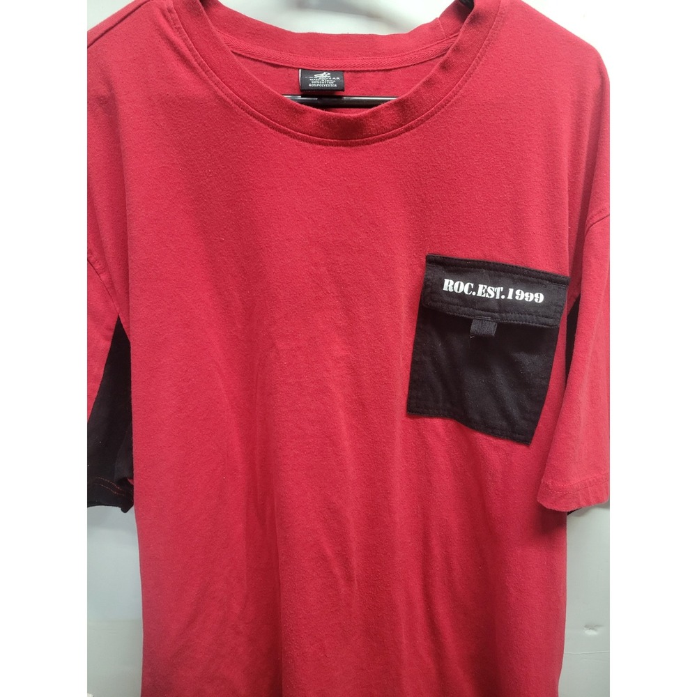Rocawear Mens Red Black‎ Pocket T-Shirt 4XL ROC EST 1999 Streetwear Tee